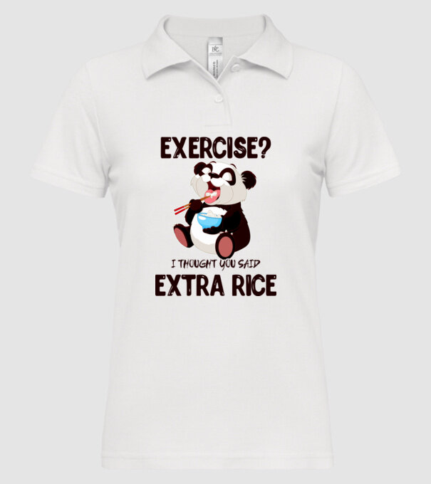 Exercise panda model alb pe tricou