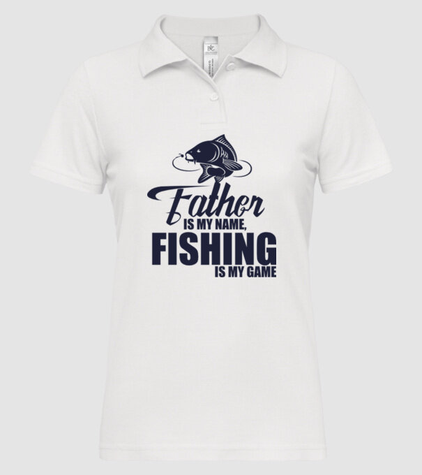 Father is my name, fishing is my game model alb pe tricou