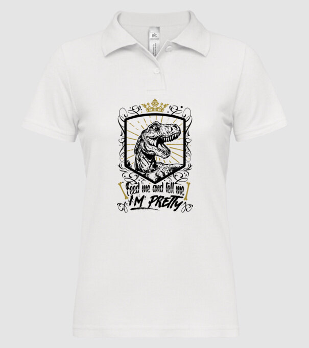 'Feed me and tell me i''m pretty' model alb pe tricou