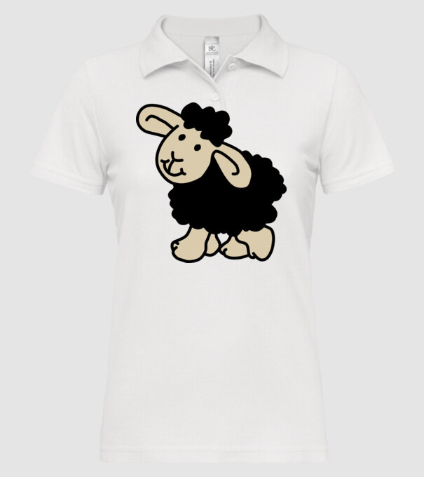 Oaie neagră model alb pe tricou