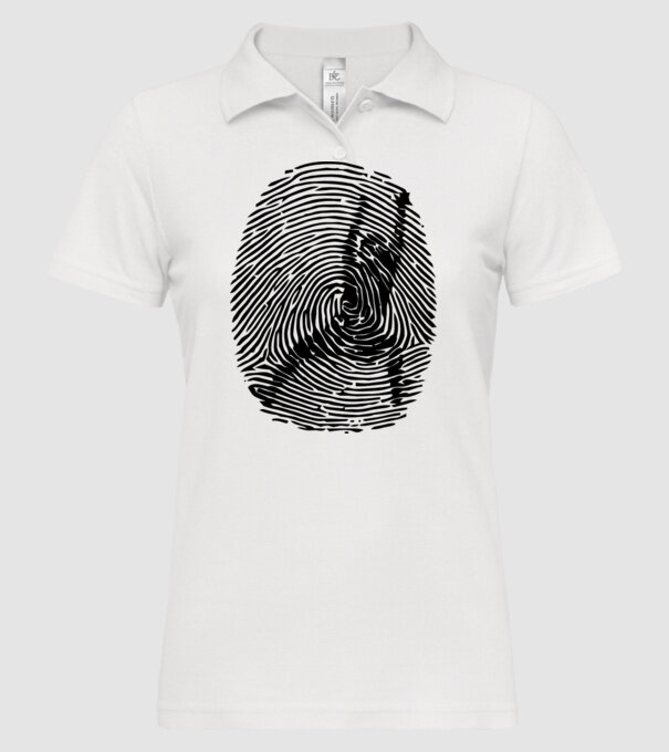 fingerprint model alb pe tricou