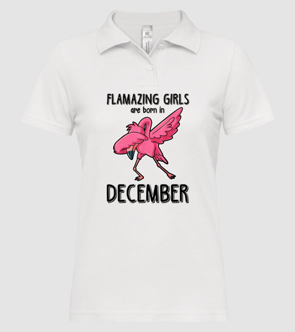 Flamazing girls are born in december black model alb pe tricou