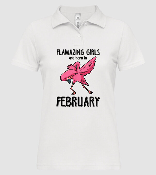 Flamazing girls are born in february black model alb pe tricou