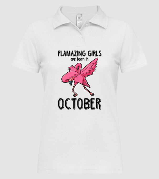 Flamazing girls are born in october black model alb pe tricou