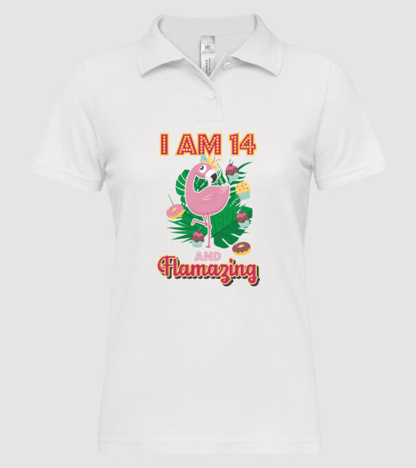 FLAMAZING Birthday 14 Years old model alb pe tricou