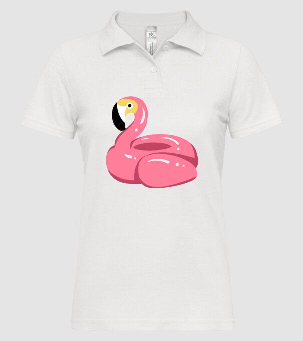 Flamingo colac de înot model alb pe tricou