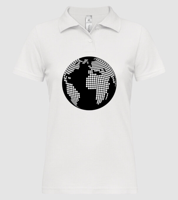 Glob pământesc model alb pe tricou