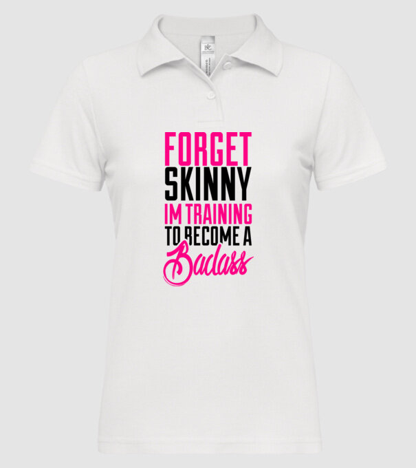 Forget Skinny model alb pe tricou