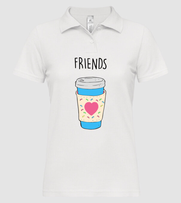 Friends model alb pe tricou