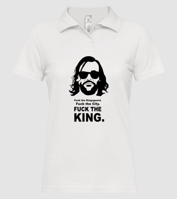 Fuck the king model alb pe tricou