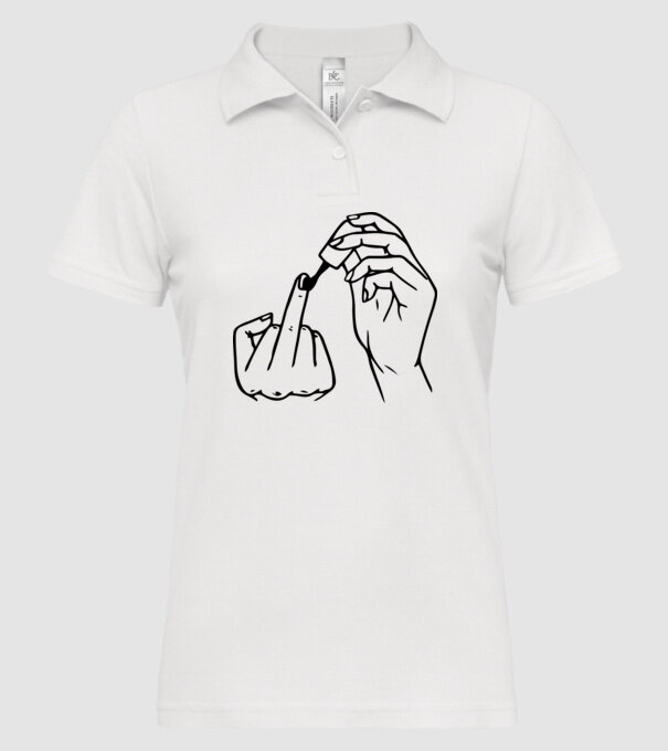 Nail polish Fuck U model alb pe tricou