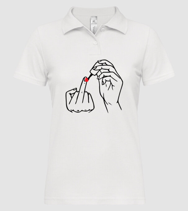Nail polish Fuck U model alb pe tricou