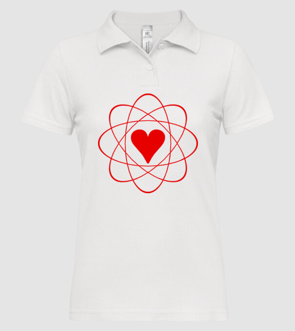 Inimă fuziune model alb pe tricou