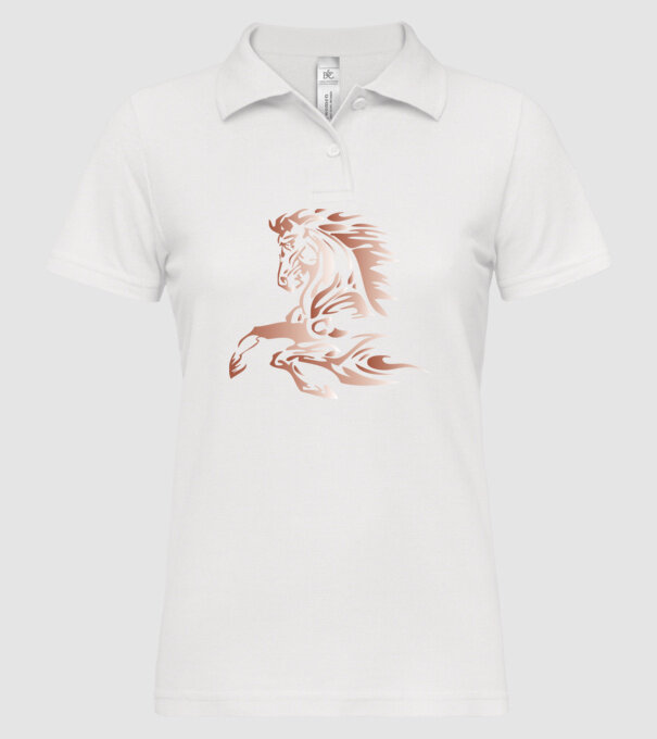 cal alergând model alb pe tricou