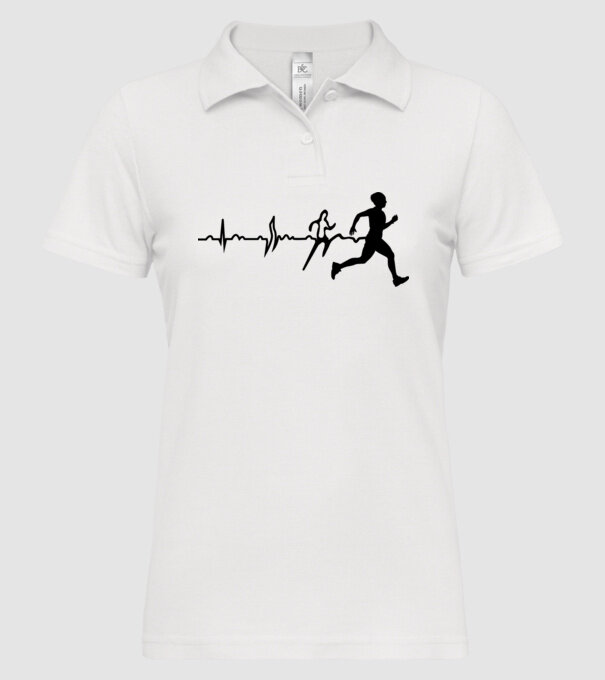 bărbat alergător ecg model alb pe tricou