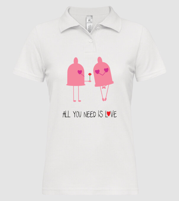 All you need is love model alb pe tricou