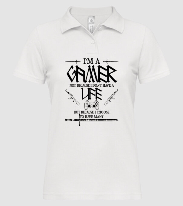 Gamer Life model alb pe tricou