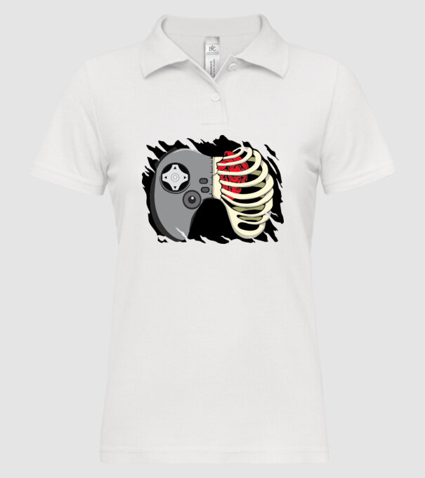 Inimă Gamer model alb pe tricou