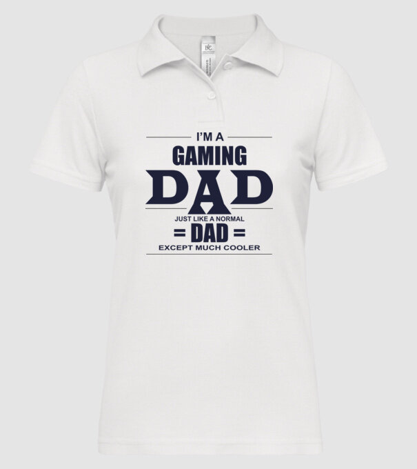 Gaming dad model alb pe tricou