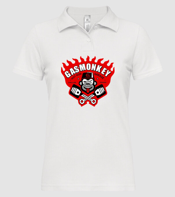 Gas Monkey model alb pe tricou