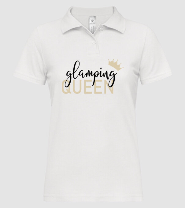Glamping queen model alb pe tricou