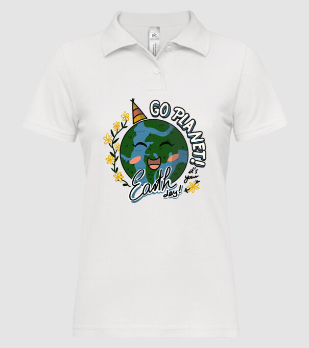 Go planet model alb pe tricou
