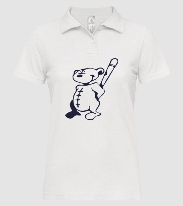 Ursuleț agresiv model alb pe tricou
