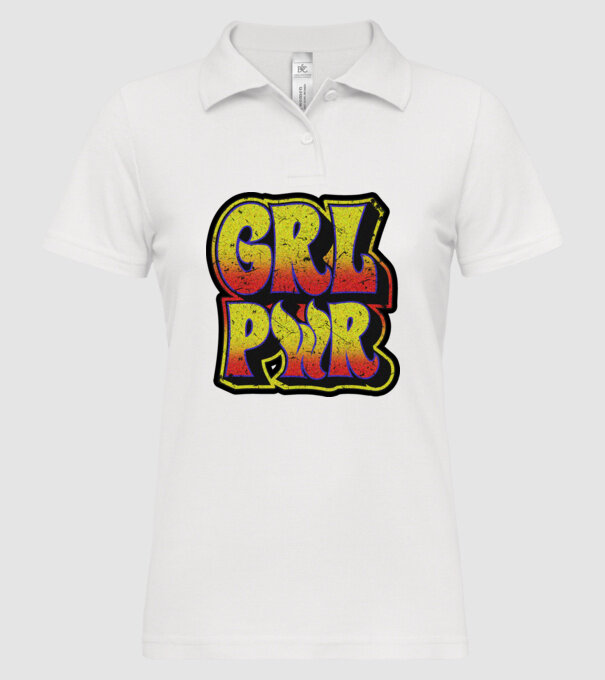 Girl power model alb pe tricou