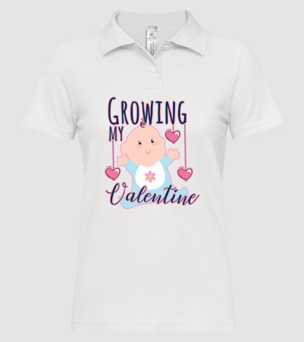 Growing my Valentine model alb pe tricou