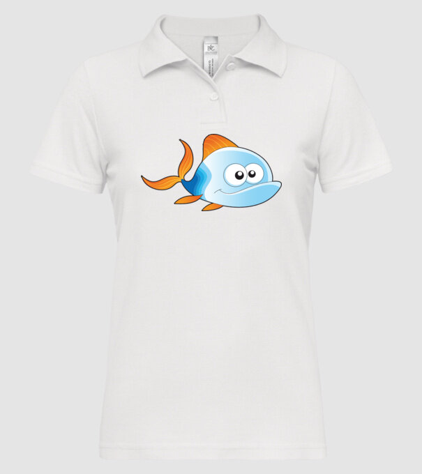 Fish model alb pe tricou