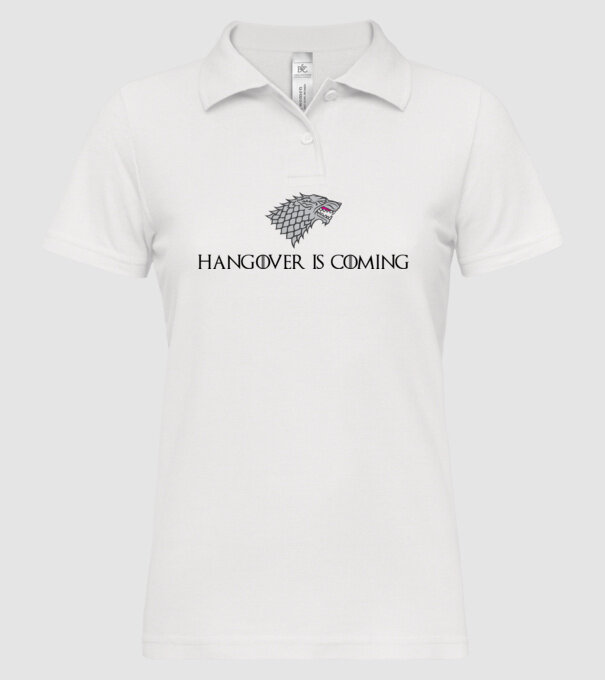 Hangover is coming model alb pe tricou