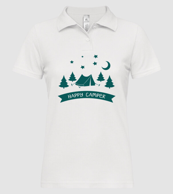Happy camper tent model alb pe tricou