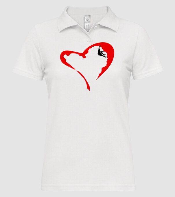 heartclimb model alb pe tricou