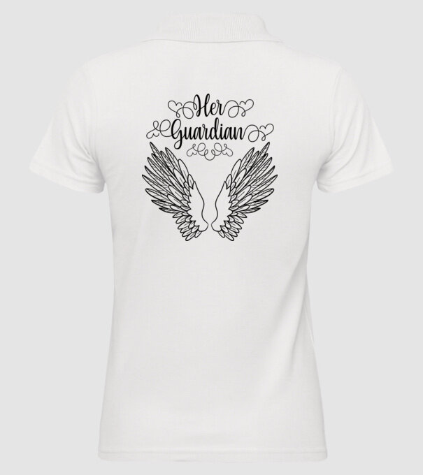Her Guardian model alb pe tricou
