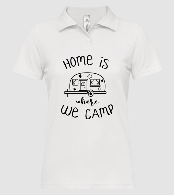 home is where we camp model alb pe tricou