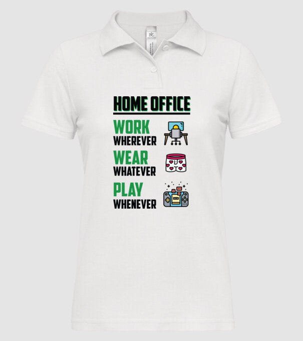 Home office model alb pe tricou