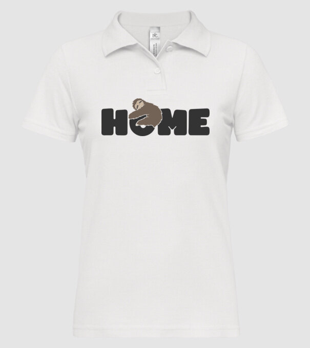 Home Sloth model alb pe tricou