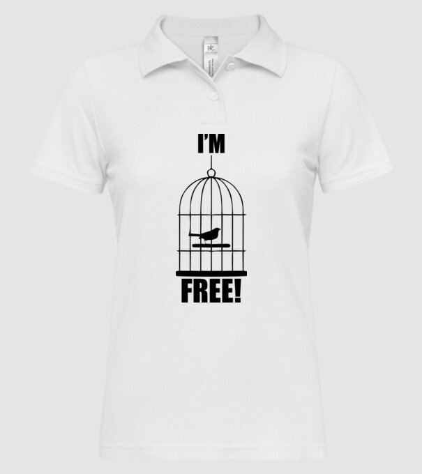 'I''m free' model alb pe tricou