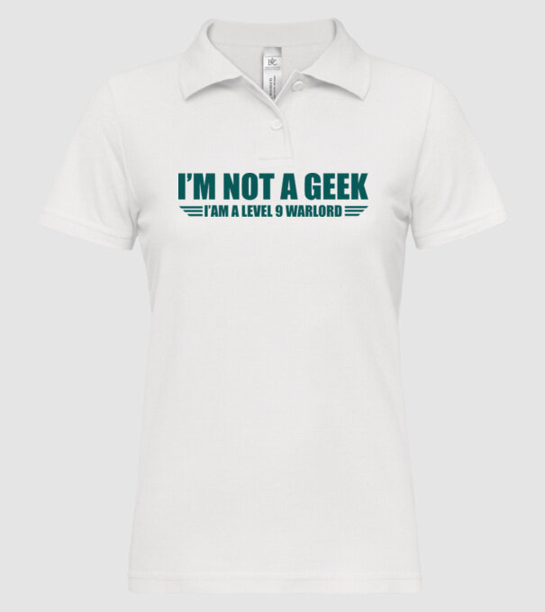 'I''m not a geek' model alb pe tricou