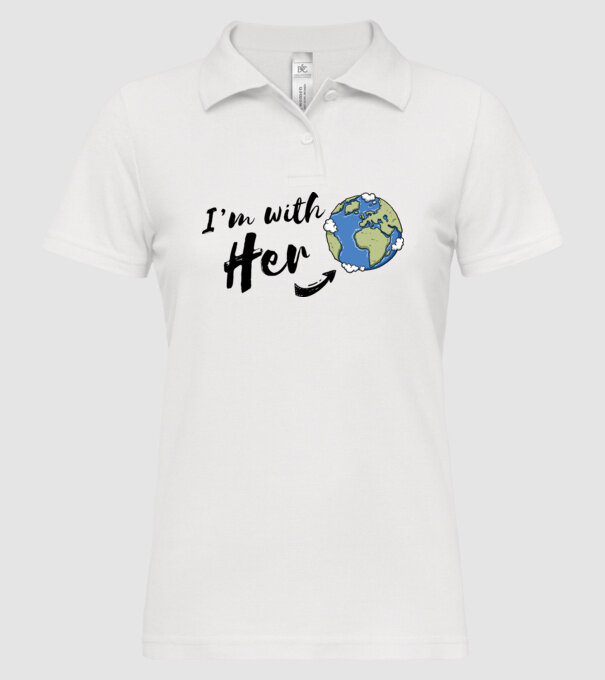 'i''m with her' model alb pe tricou