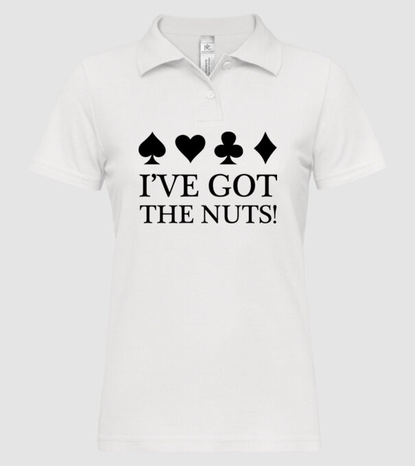 'I''ve got the nuts' model alb pe tricou