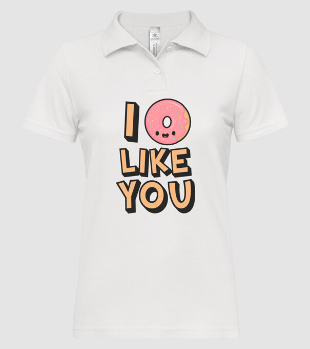 I donut like you model alb pe tricou