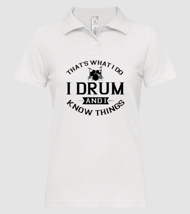 I drum I drink and I know things model alb pe tricou