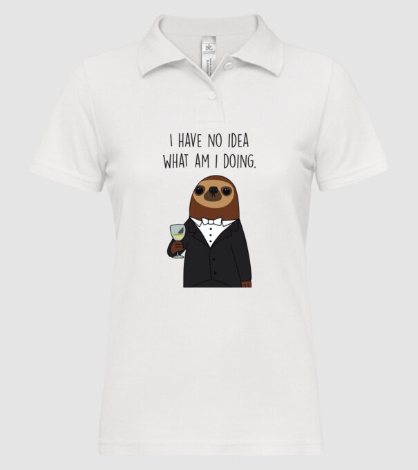 I have no idea sloth model alb pe tricou