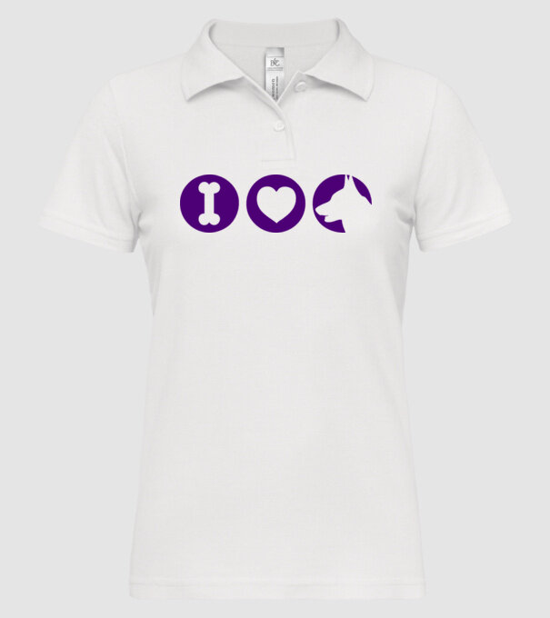 I Love model alb pe tricou