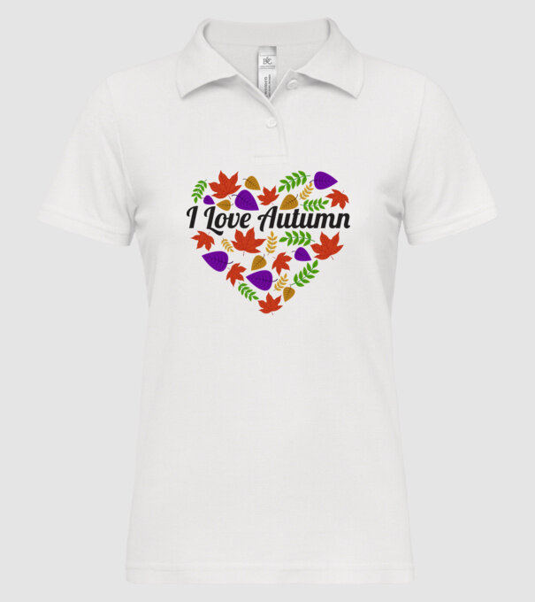 I love autumn model alb pe tricou