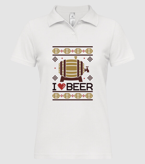 I love beer ugly sweater model alb pe tricou