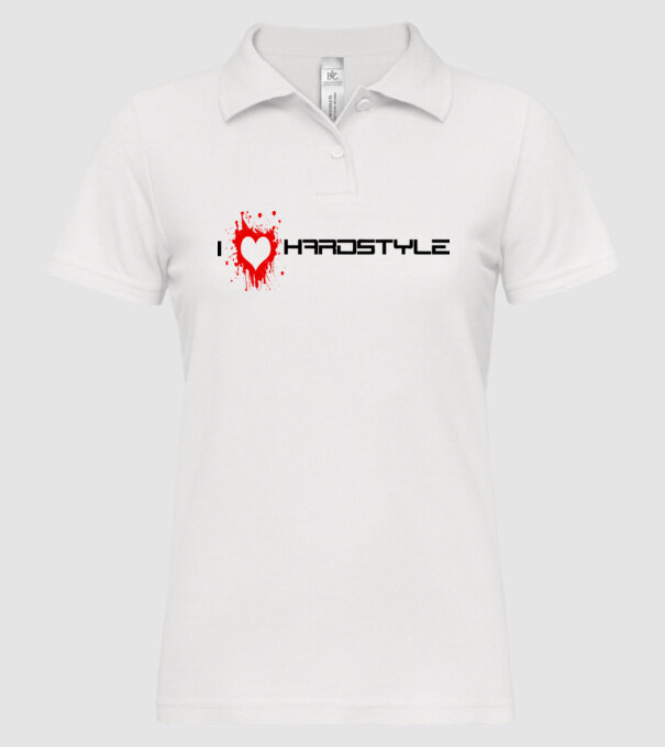 i love hardstyle model alb pe tricou