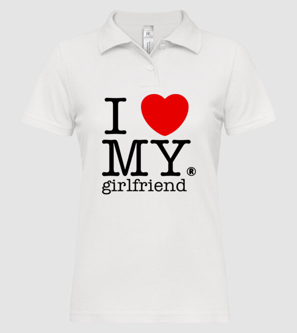 I love my Girlfriend model alb pe tricou
