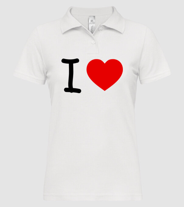 ilove model alb pe tricou